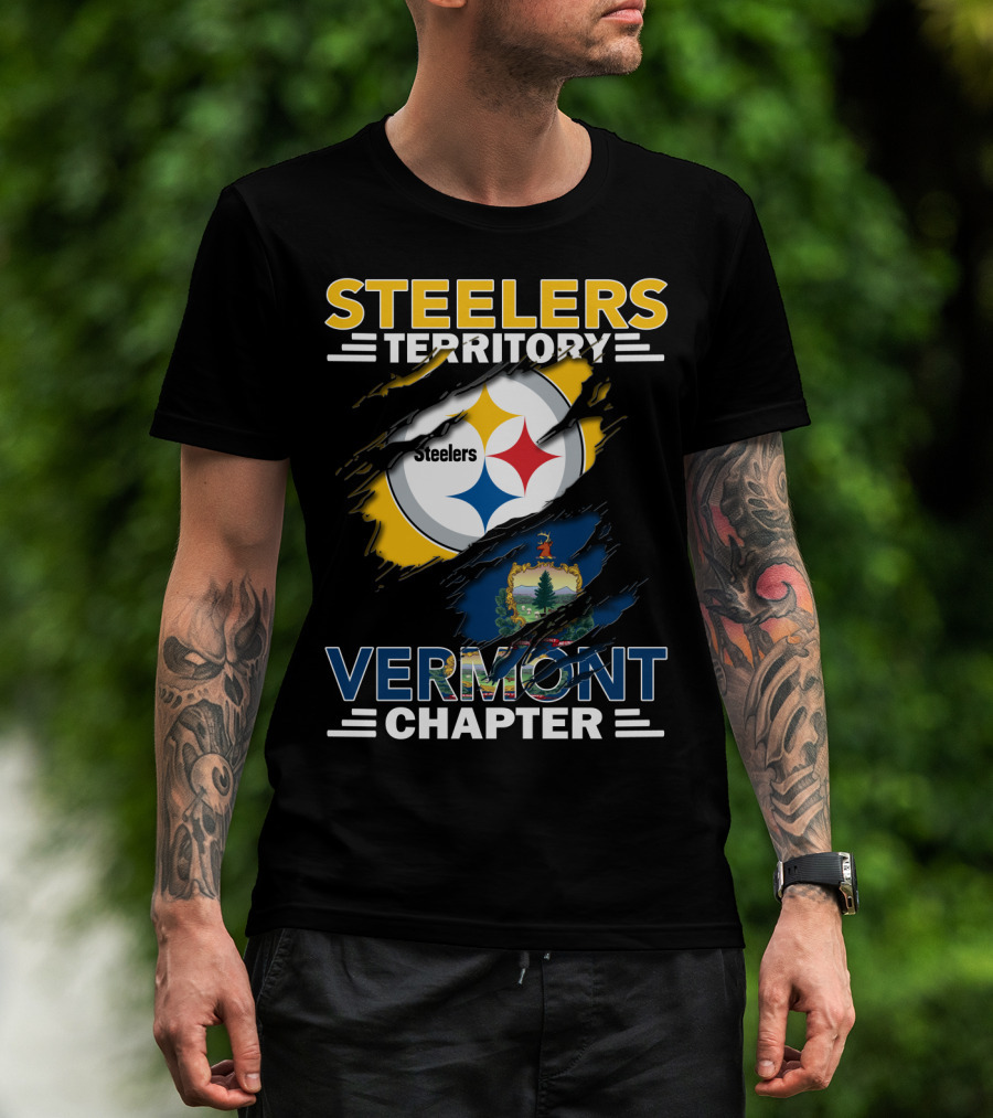 Steelers Territory Vermont Chapter Steelers Logo Vermont Seal T-Shirt