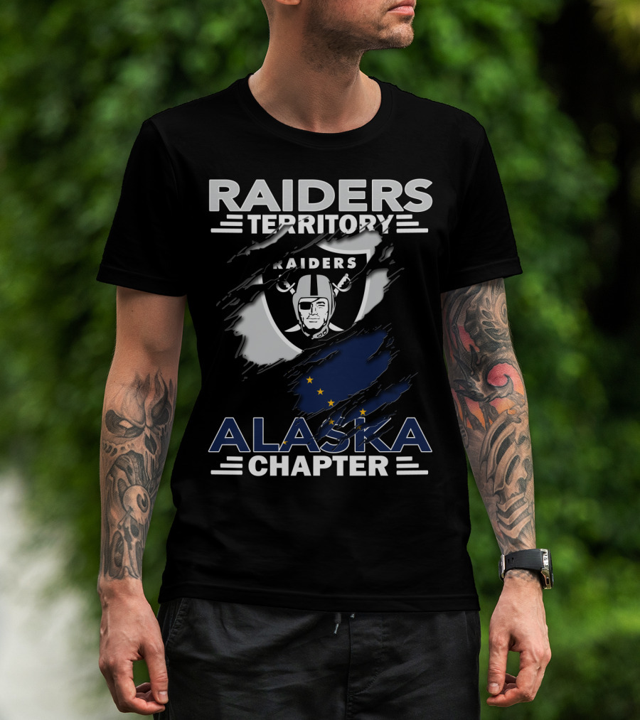 Raiders Territory Alaska Chapter Raiders Logo With Alaska Flag T-Shirt