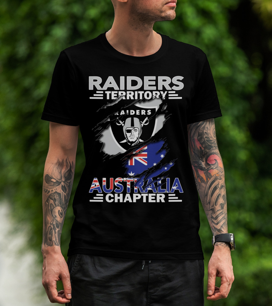 Raiders Territory Australia Chapter Raiders Logo And Australian Flag T-Shirt