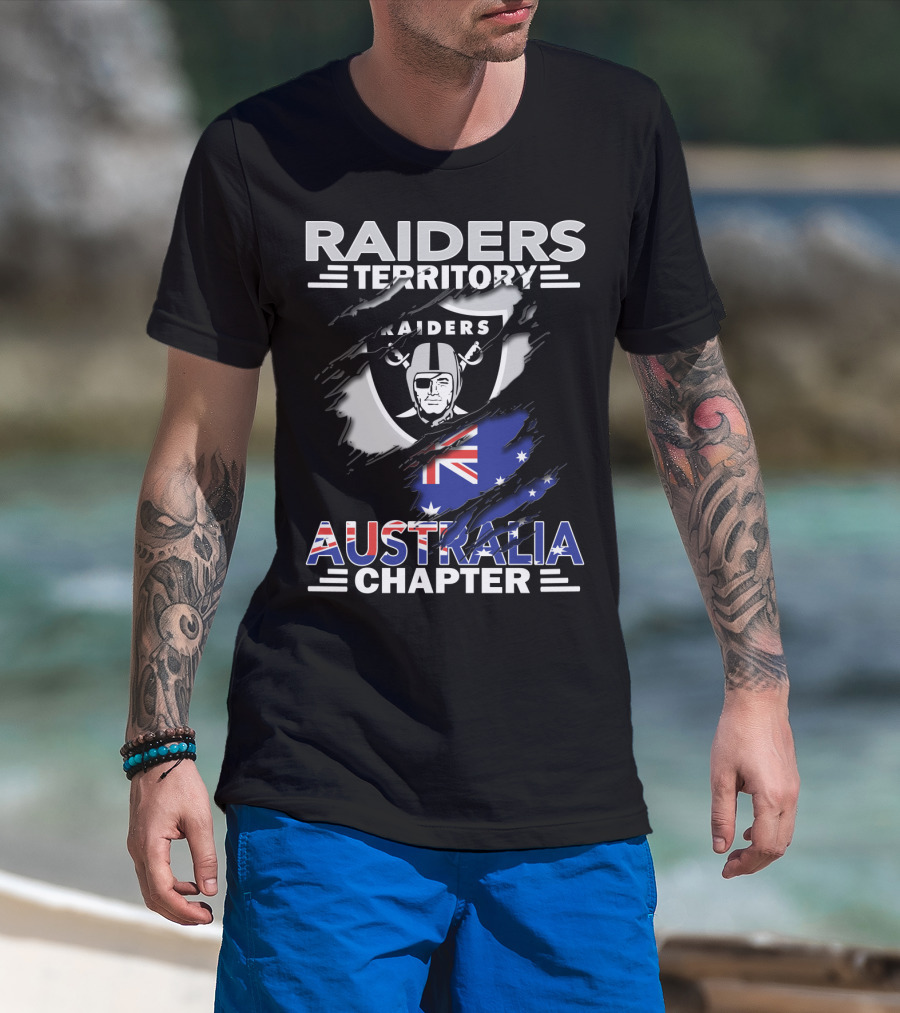 Raiders Territory Australia Chapter Raiders Logo And Australian Flag T-Shirt