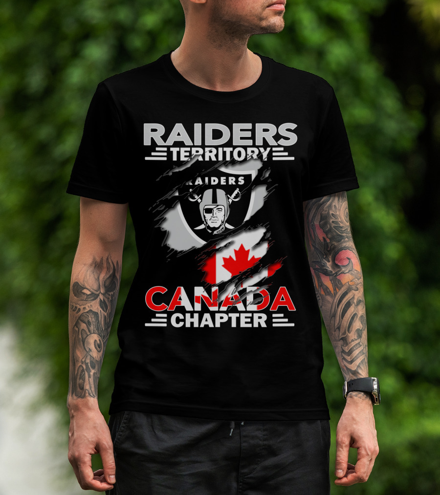 Raiders Territory Canada Chapter Flag And Logo Fusion T-Shirt
