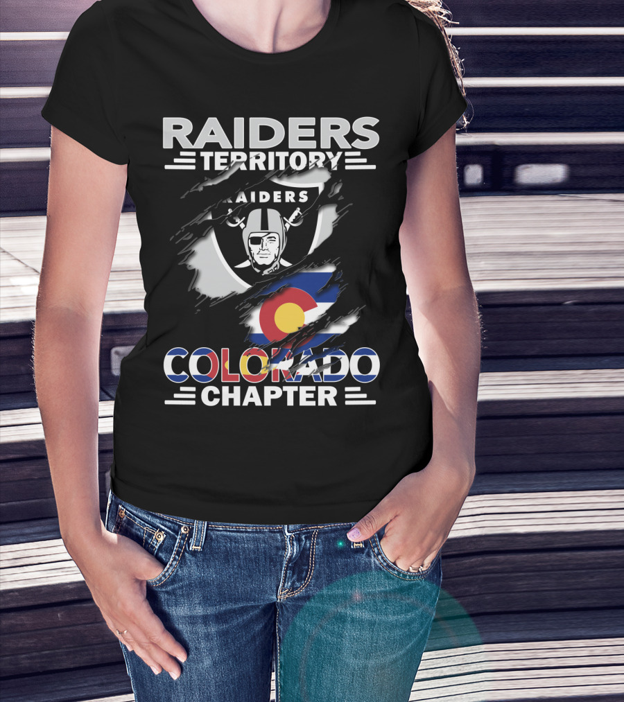 Raiders Territory Colorado Chapter Raiders Logo And Colorado Flag Elements T-Shirt