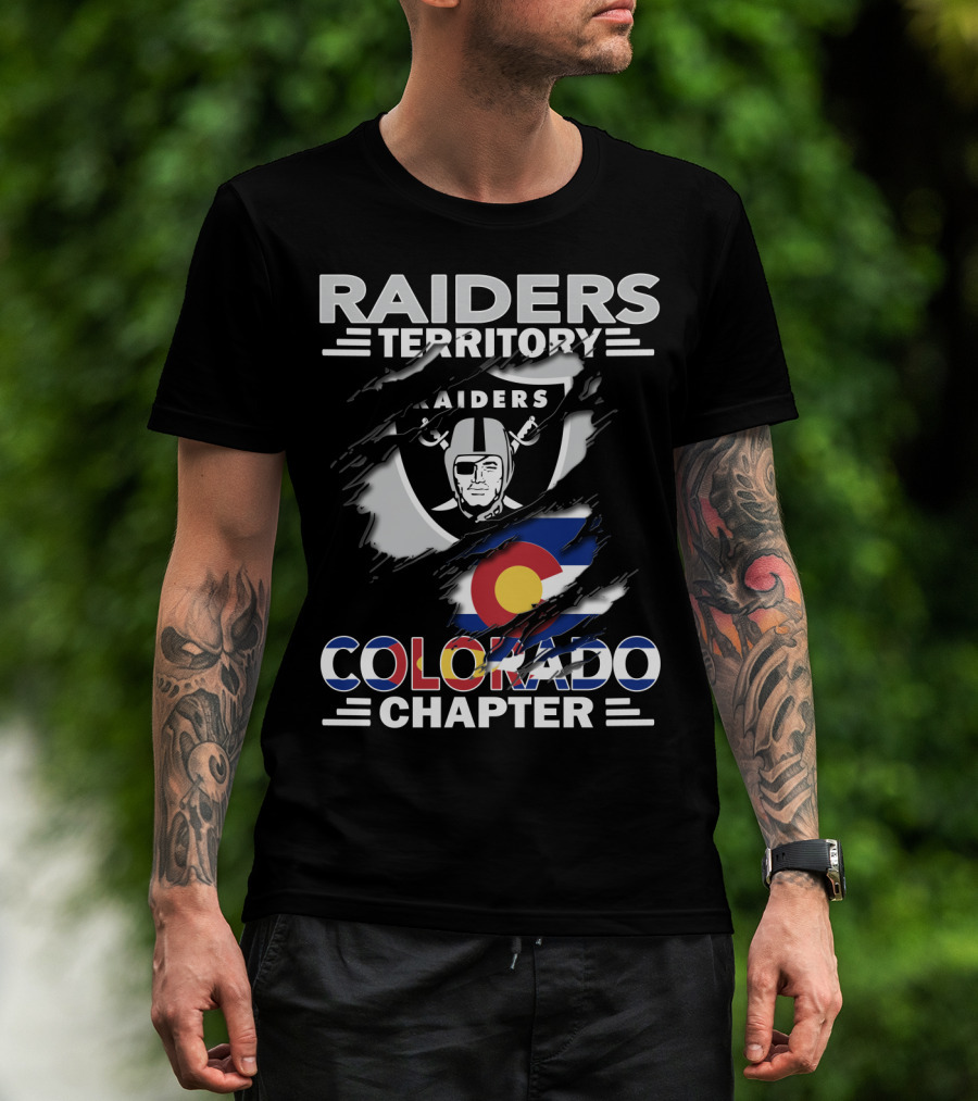 Raiders Territory Colorado Chapter Raiders Logo And Colorado Flag Elements T-Shirt