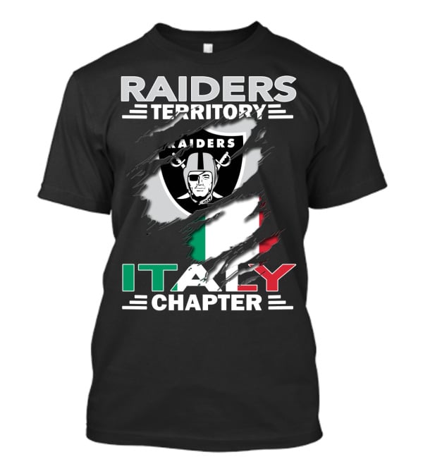 Raiders Territory Italy Chapter Shield And Flag T-Shirt