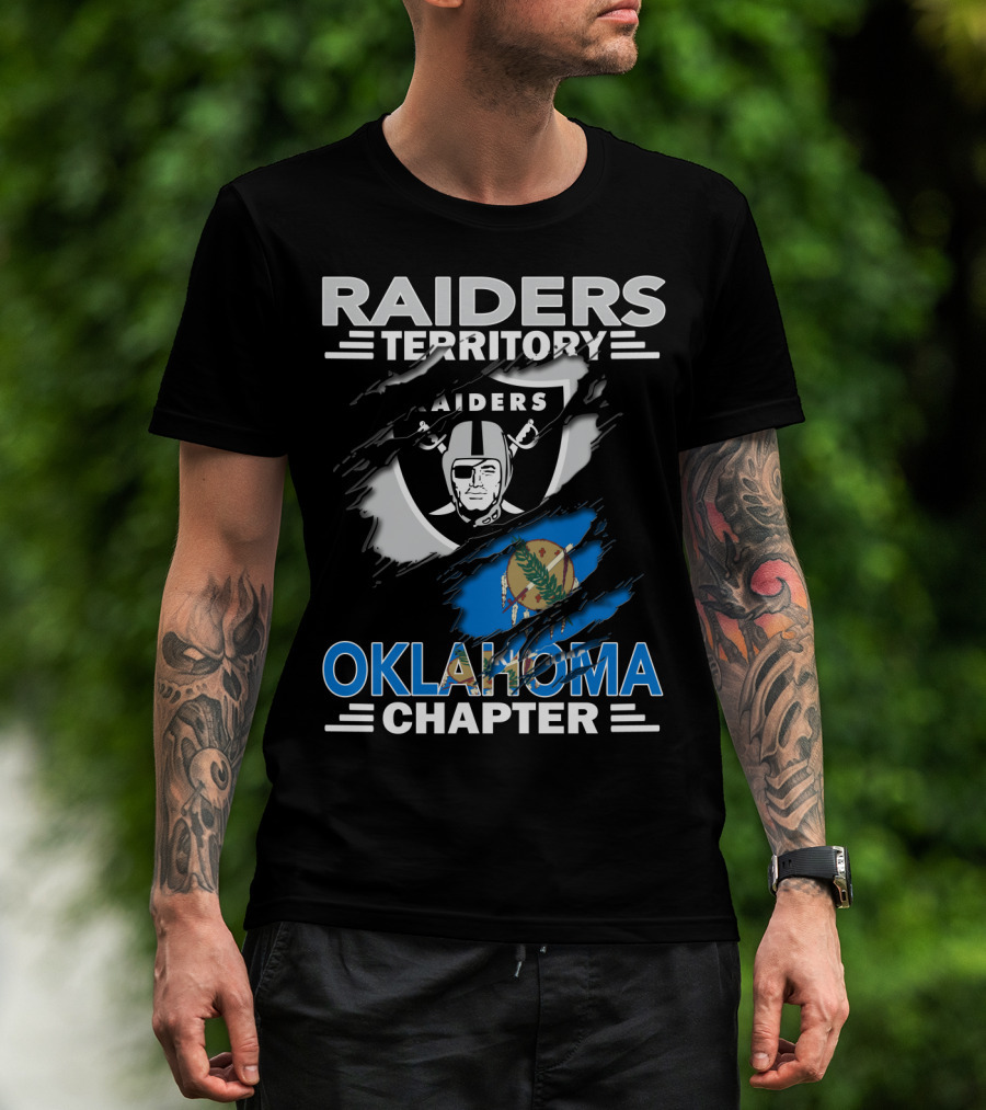 Raiders Territory Oklahoma Chapter Flag Logo Overlay T-Shirt