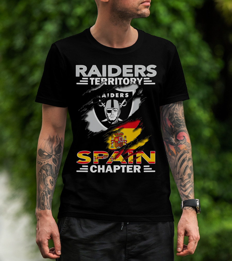 Raiders Territory Spain Chapter Nfl Flag T-Shirt