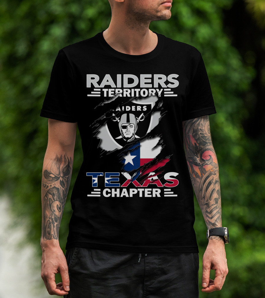 Raiders Territory Texas Chapter Nfl Logo Flag T-Shirt