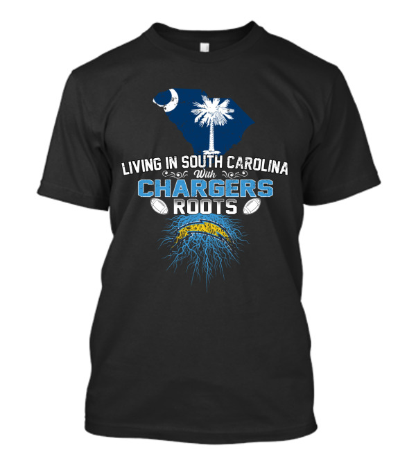 Living In South Carolina Proudly Celebrating Chargers Roots With State Flag Iconography T-Shirt
