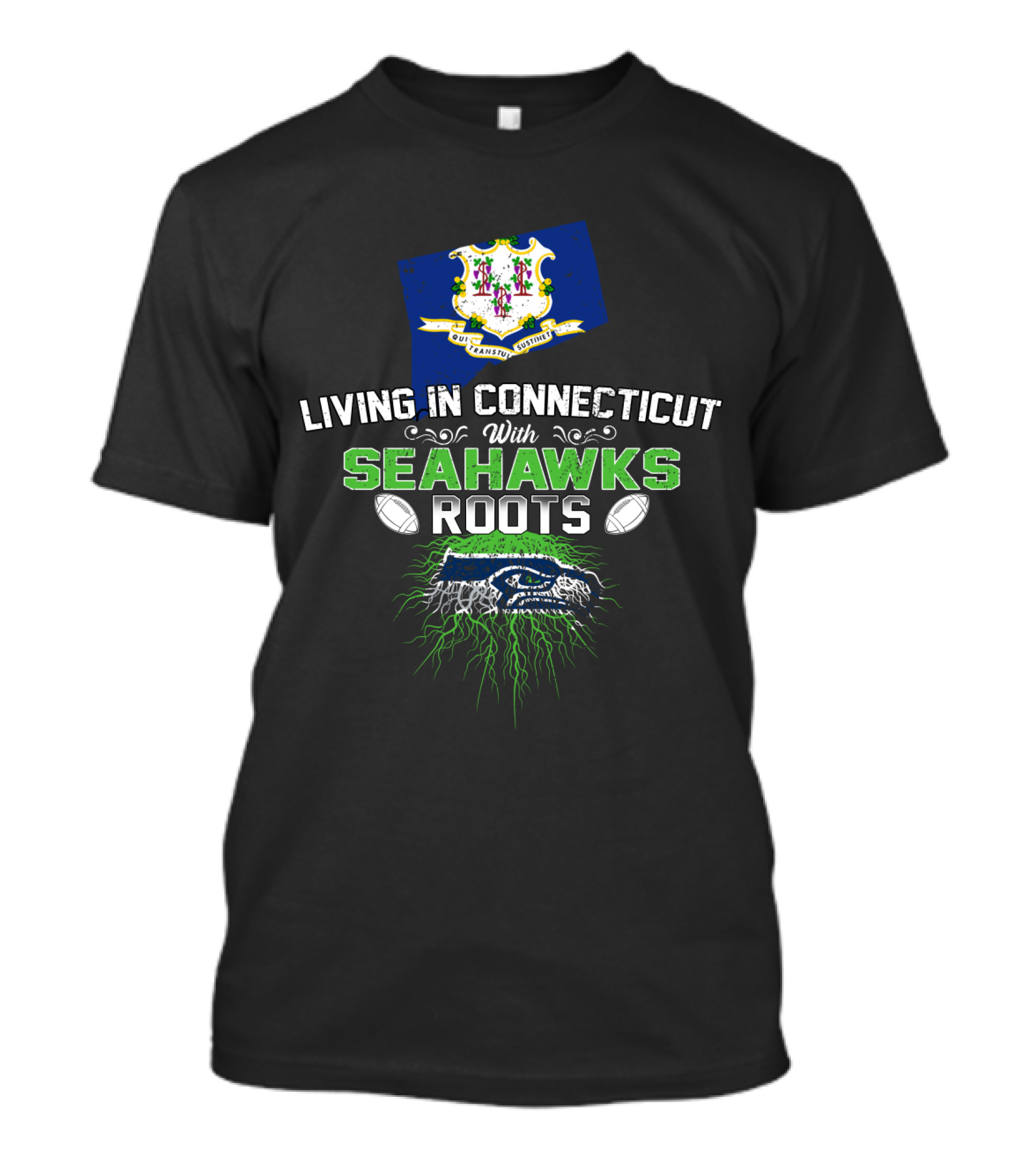 Connecticut Living With Deep Seahawks Roots And State Pride T-Shirt
