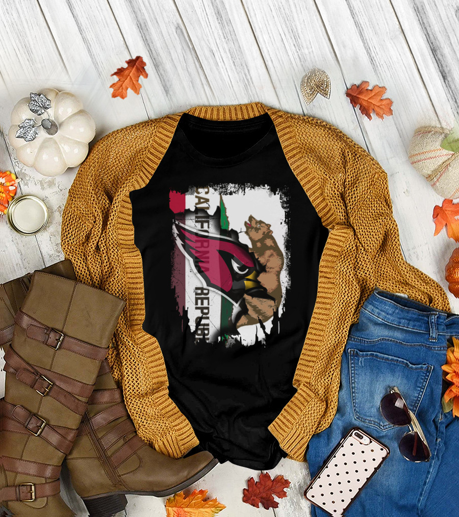 California Republic with Cardinals Logo and Bear T-Shirt