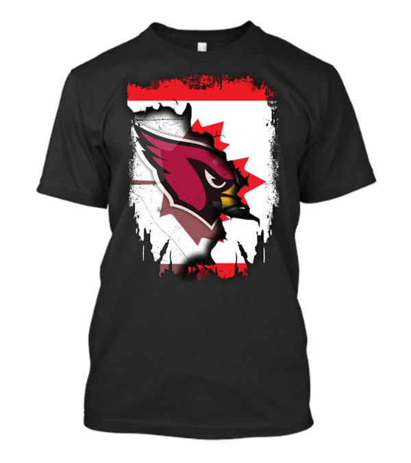 Canada Flag Background With Arizona Cardinals T-Shirt