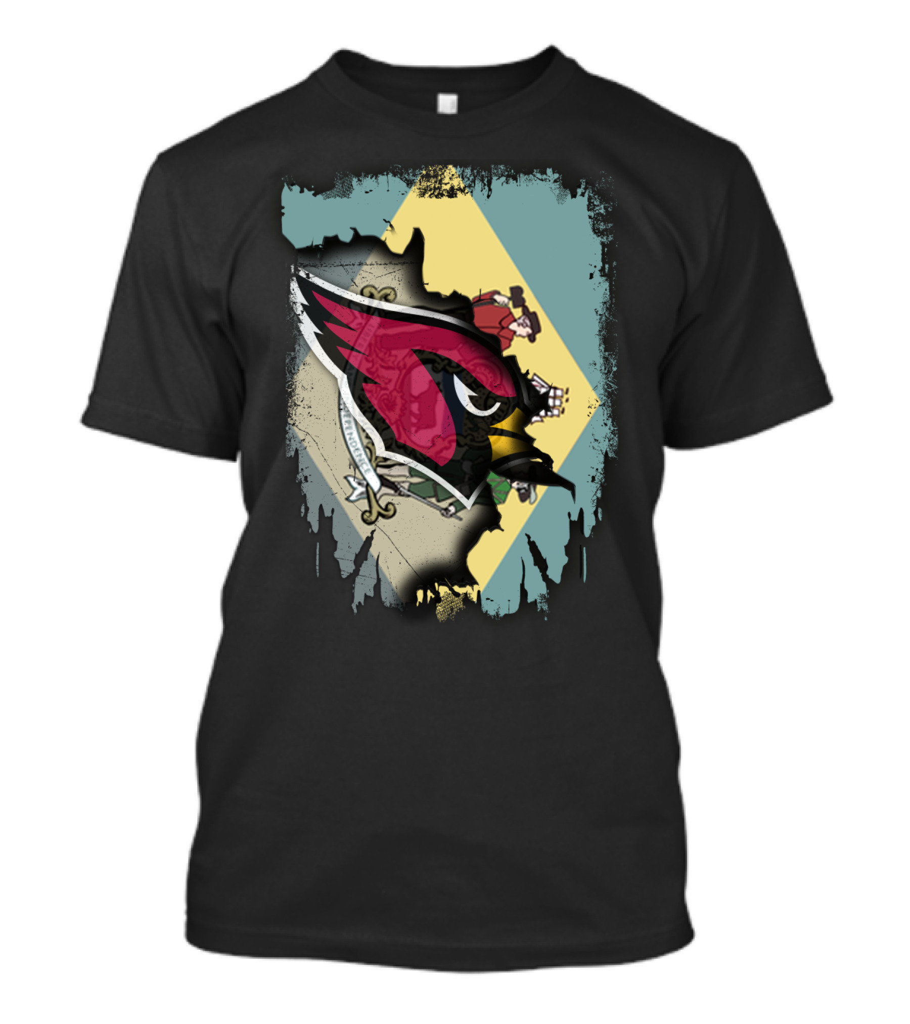 Delaware Flag With Cardinals Team Iconic T-Shirt