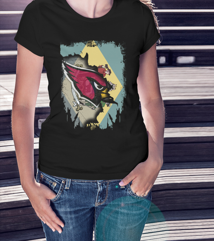 Delaware Flag With Cardinals Team Iconic T-Shirt