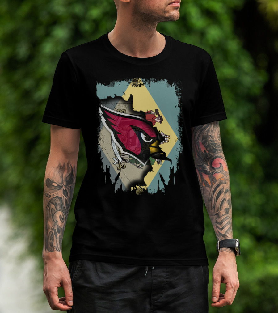 Delaware Flag With Cardinals Team Iconic T-Shirt