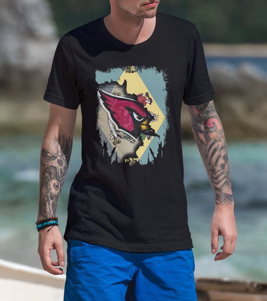 Delaware Flag With Cardinals Team Iconic T-Shirt