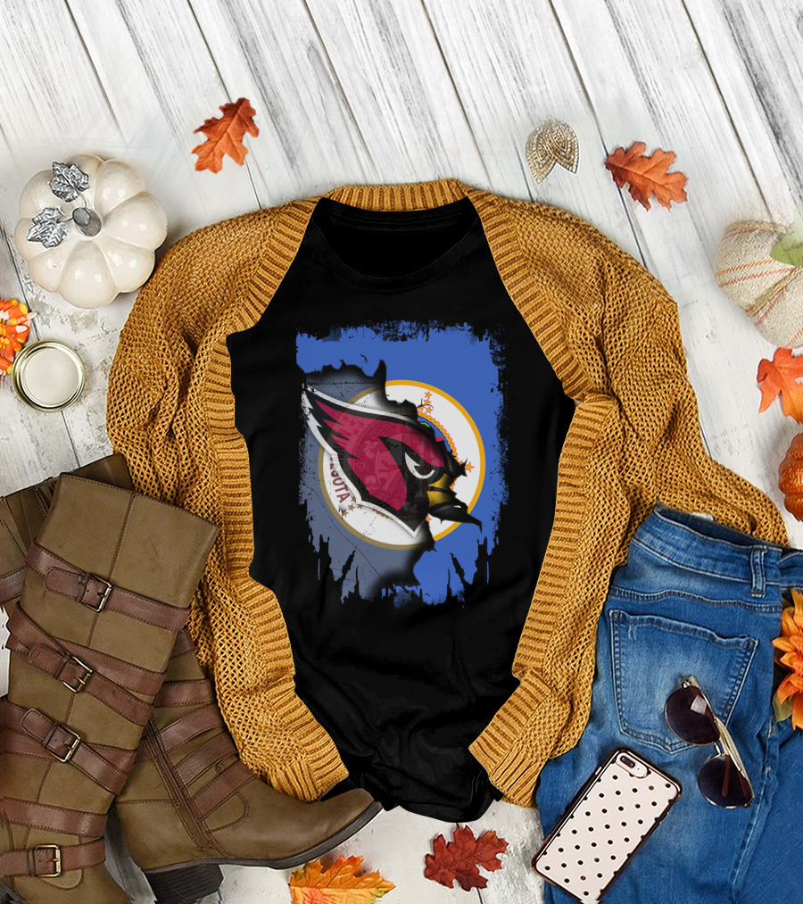 Together Minnesota State Emblem With Cardinals Logo Collaboration T-Shirt