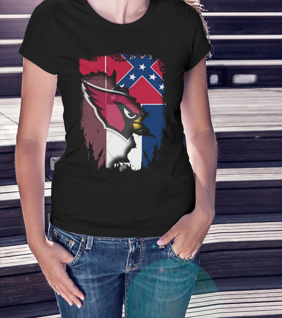 Together Mississippi Cardinal Emblem And Flag T-Shirt