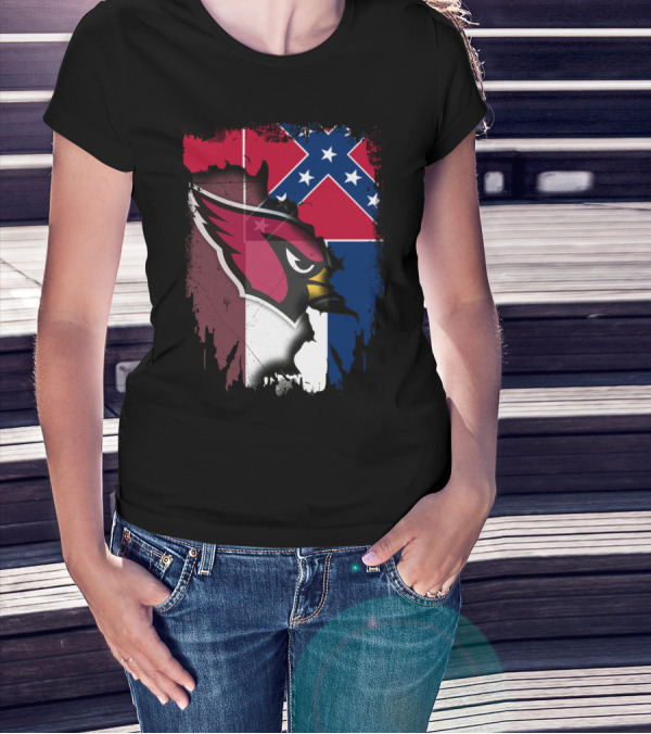 Together Mississippi Cardinal Emblem And Flag T-Shirt