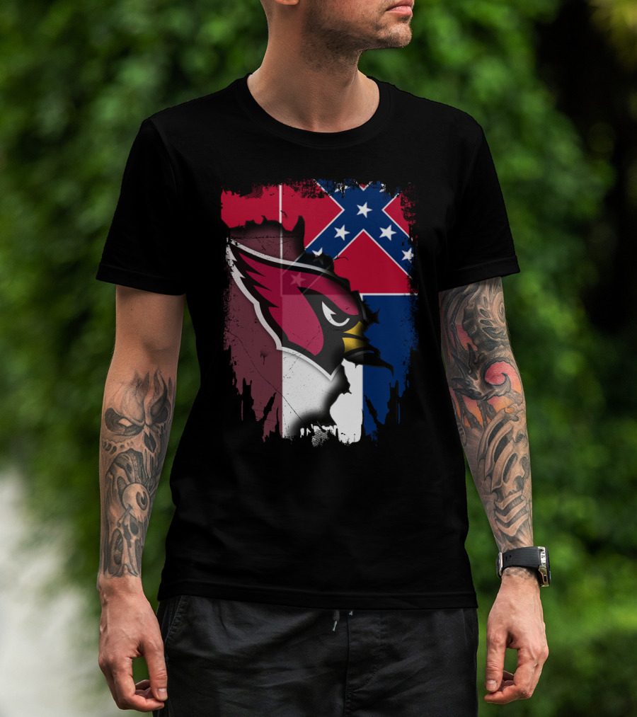 Together Mississippi Cardinal Emblem And Flag T-Shirt