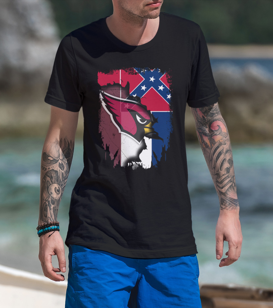 Together Mississippi Cardinal Emblem And Flag T-Shirt