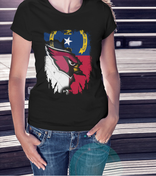 Together North Carolina Cardinal Logo In State Flag Colors T-Shirt