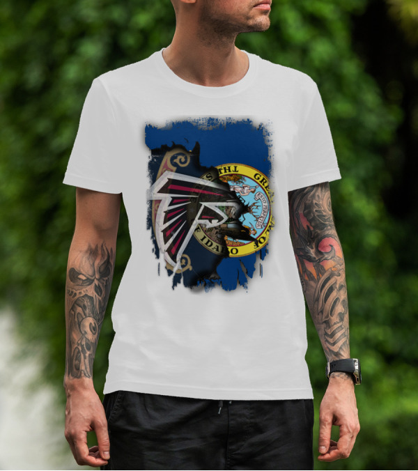 Idaho State Emblem Intertwined With Falcons Sports T-Shirt