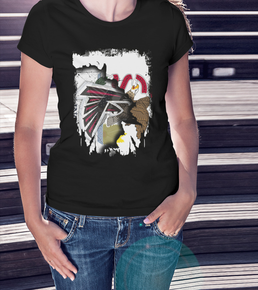 Illinois State Flag And Falcons Logo Unity T-Shirt