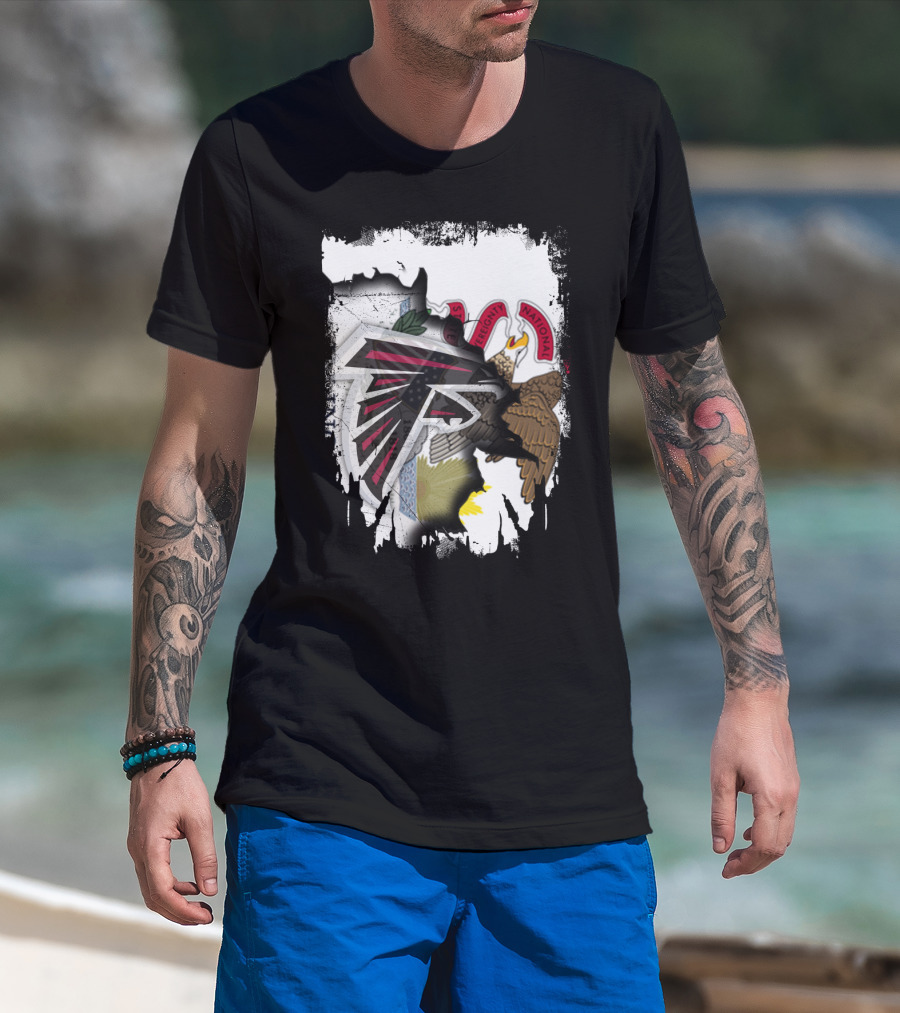 Illinois State Flag And Falcons Logo Unity T-Shirt
