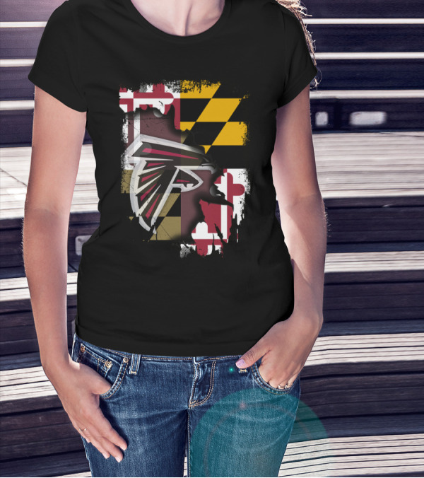 Maryland Pride With Atlanta Falcons Logo Integration T-Shirt