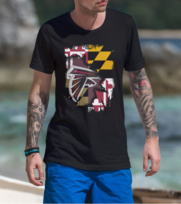 Maryland Pride With Atlanta Falcons Logo Integration T-Shirt