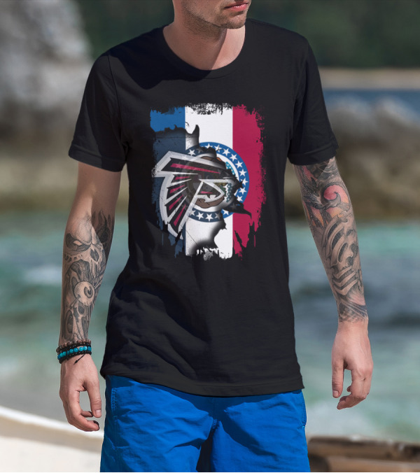 Together Missouri With Atlanta Falcons Blended With State Flag T-Shirt