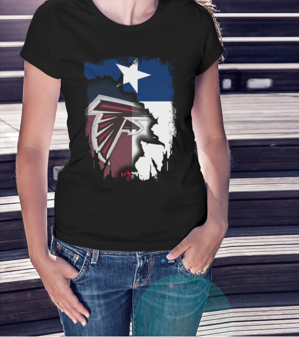 Texas State Flag Combined With Atlanta Falcons T-Shirt