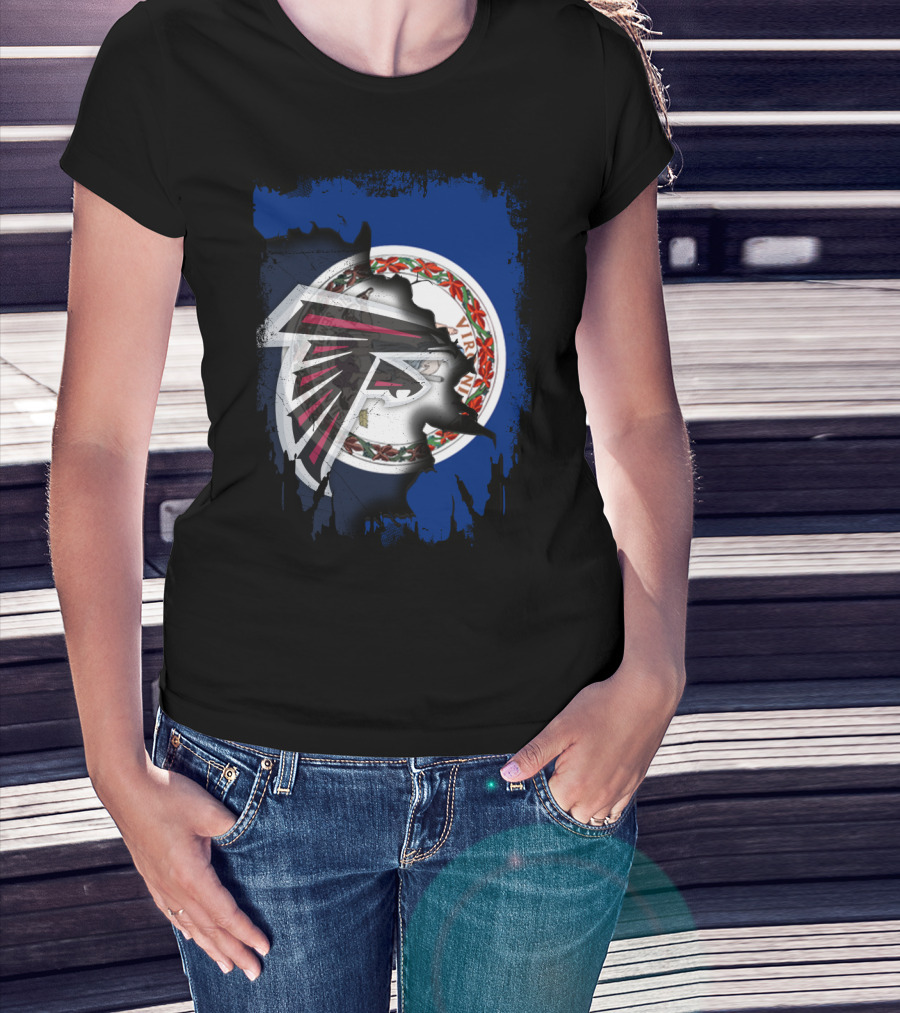 Together Virginia With Atlanta Falcons Logo And State Seal T-Shirt