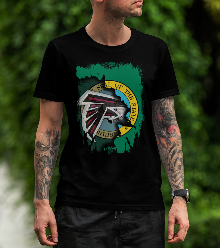 Washington State Seal With Atlanta Falcons T-Shirt