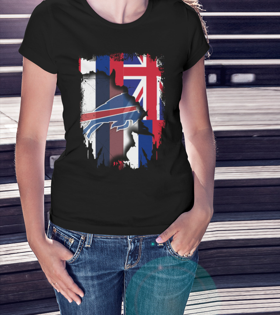 Together Hawaii With Buffalo Bills UK Flag Fusion T-Shirt