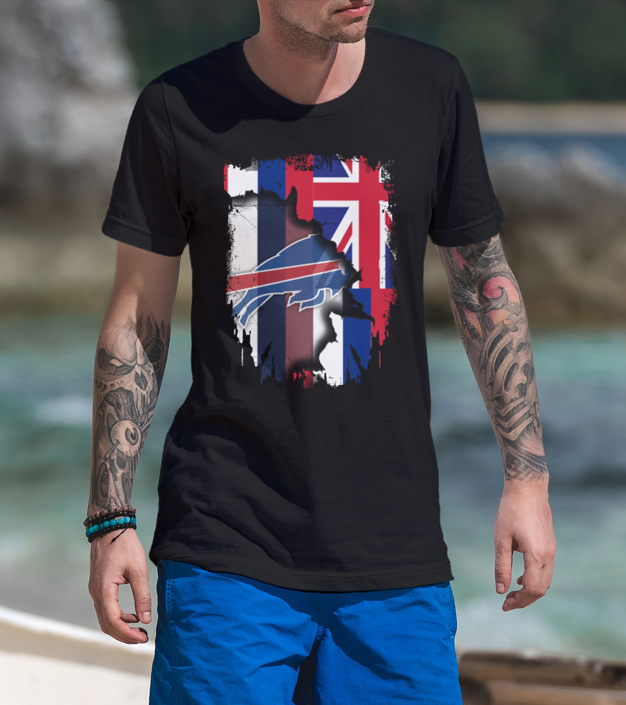 Together Hawaii With Buffalo Bills UK Flag Fusion T-Shirt
