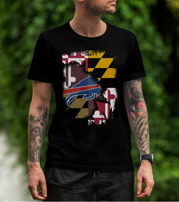Together Maryland With Bills And Maryland Flag T-Shirt