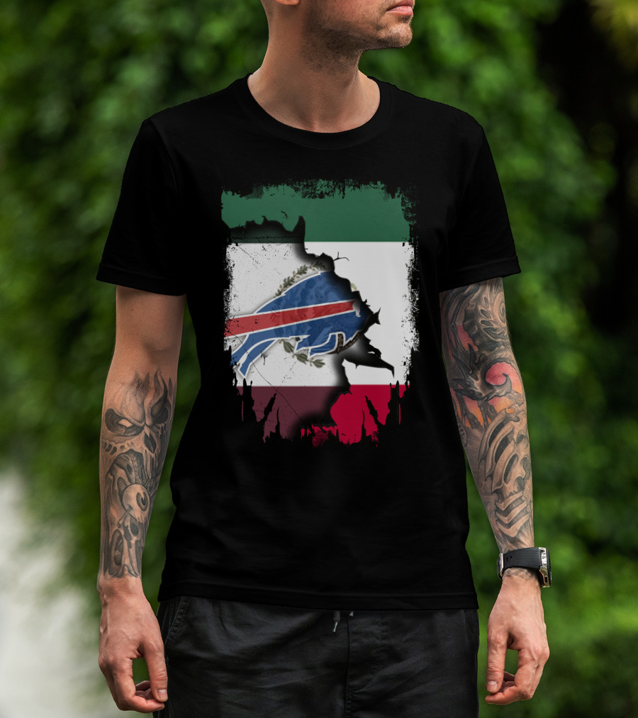 Together Mexico Buffalo Bills Flag Fusion T-Shirt