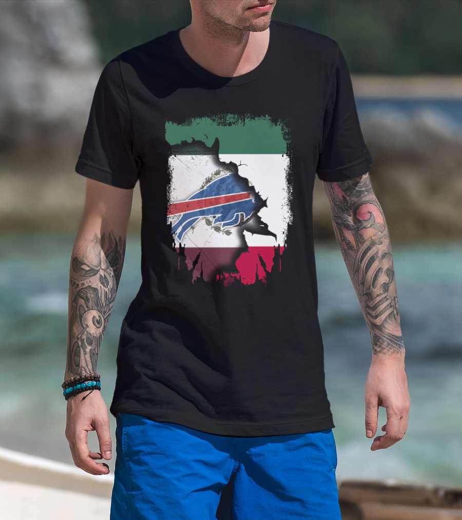 Together Mexico Buffalo Bills Flag Fusion T-Shirt