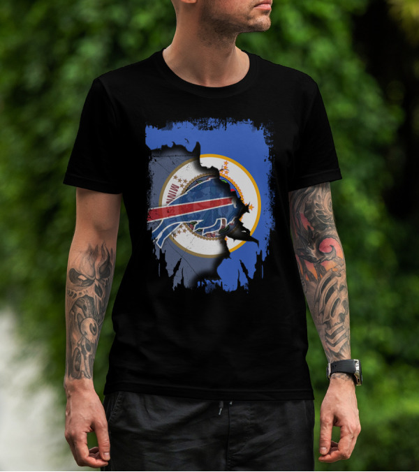 Together Minnesota Buffalo Bills State Flag Fusion T-Shirt