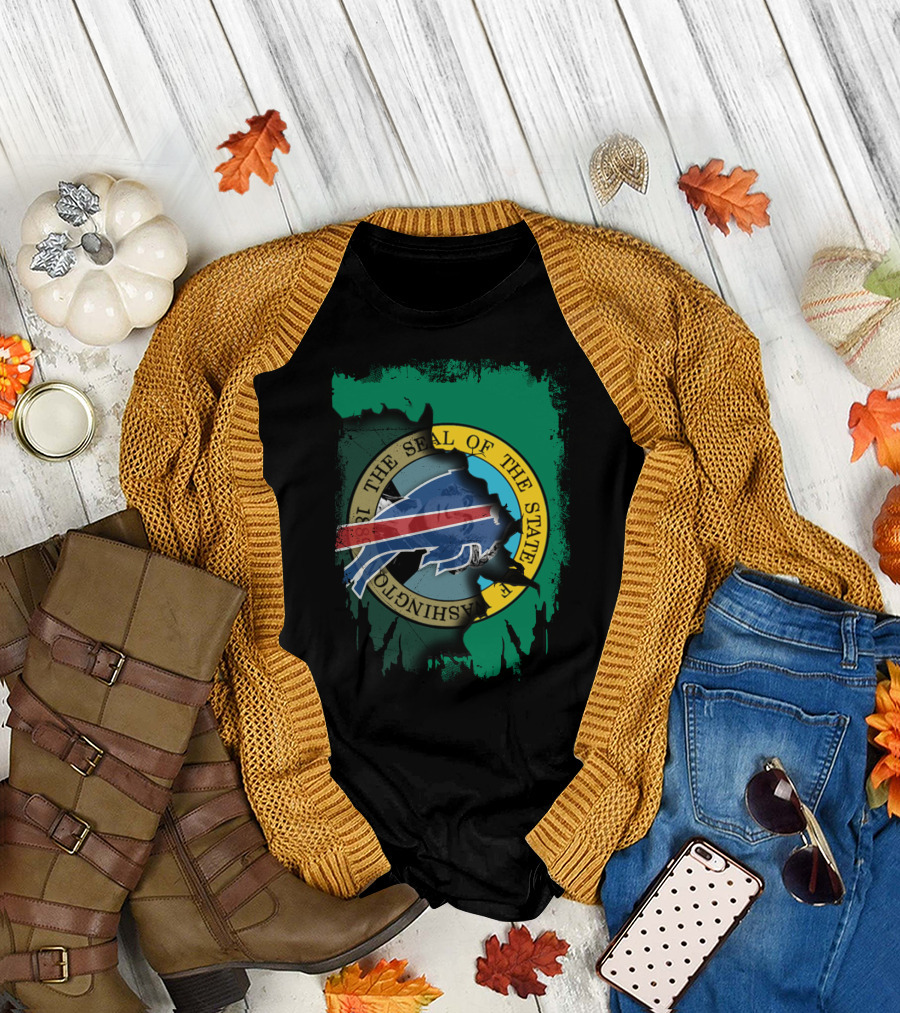 Together The Seal of the State of Washington with Buffalo Bills T-Shirt