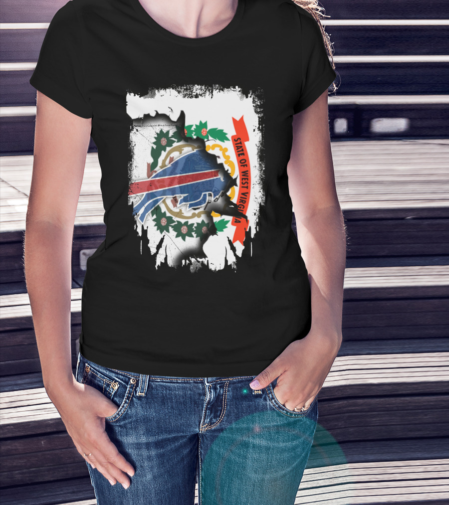 State Of West Virginia Buffalo Symbol With Bills Collaboration T-Shirt
