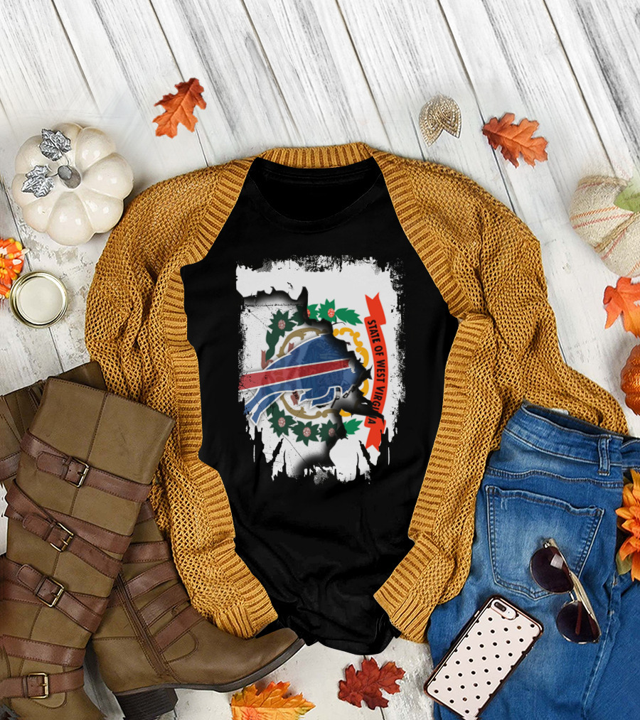 State of West Virginia Buffalo Symbol with Bills Collaboration T-Shirt