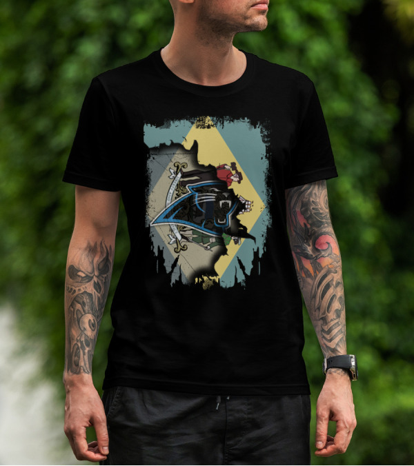 Delaware State Seal And Carolina Panthers Integration T-Shirt