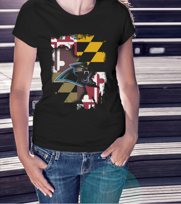 Together Maryland Panthers Roaring Over State Flag T-Shirt