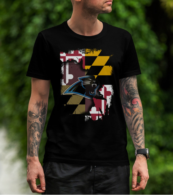 Together Maryland Panthers Roaring Over State Flag T-Shirt