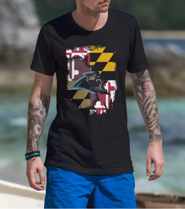 Together Maryland Panthers Roaring Over State Flag T-Shirt