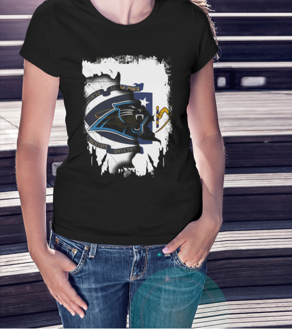 Together Massachusetts Patriots Emblem With Panther T-Shirt