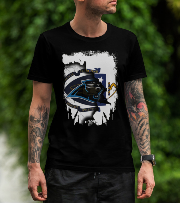 Together Massachusetts Patriots Emblem With Panther T-Shirt