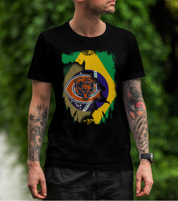 Together Brazil With Bears Logo And Flag Fusion T-Shirt